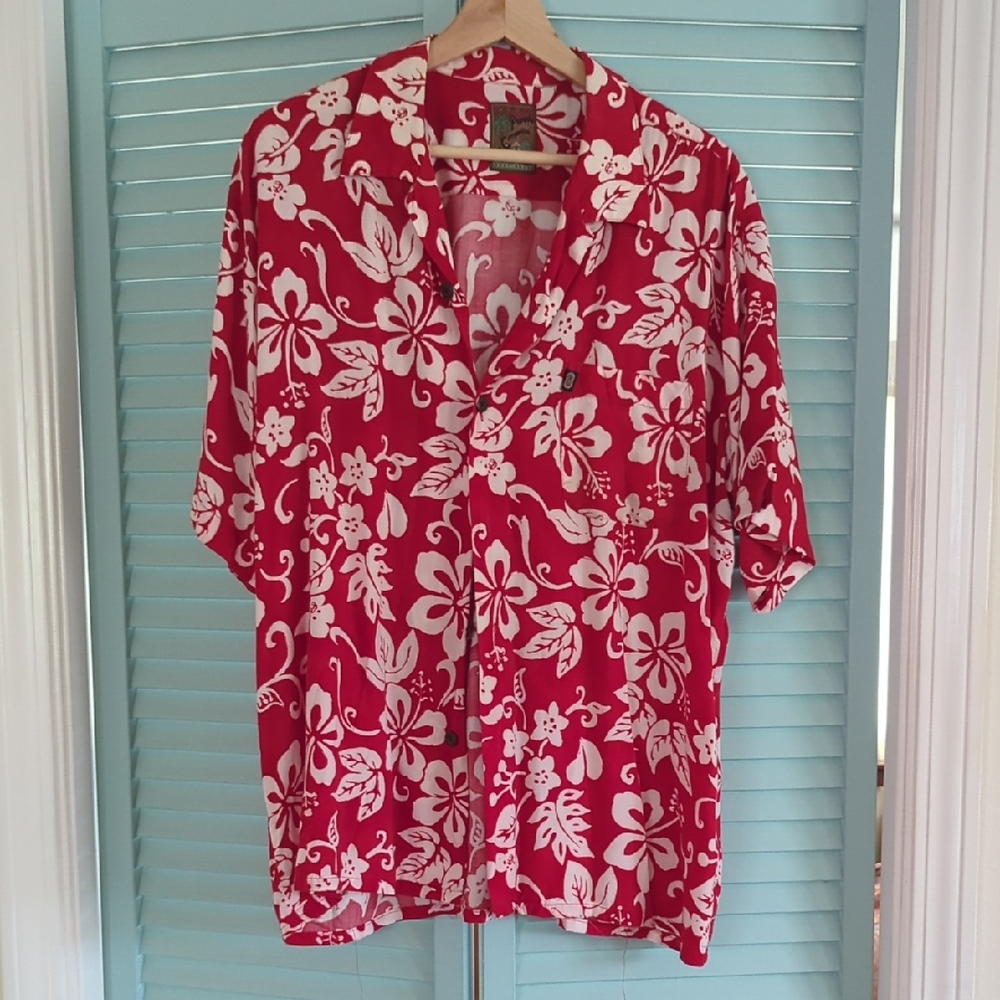 Vintage Pineapple Connection Red Hawaiian Shirt